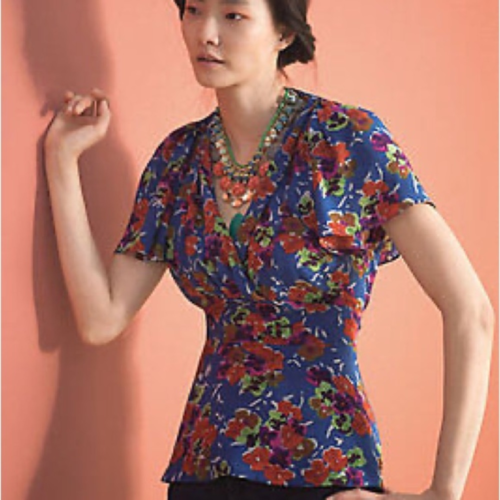 Anthropologie Girls from Savoy Dayflower Blouse